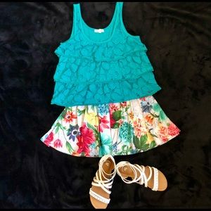 Aeropostale Floral Lace Print Tank Top